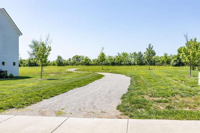 view of community featuring a lawn