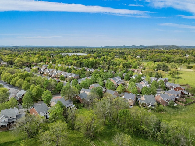 bird's eye view with a residential view and a forest view