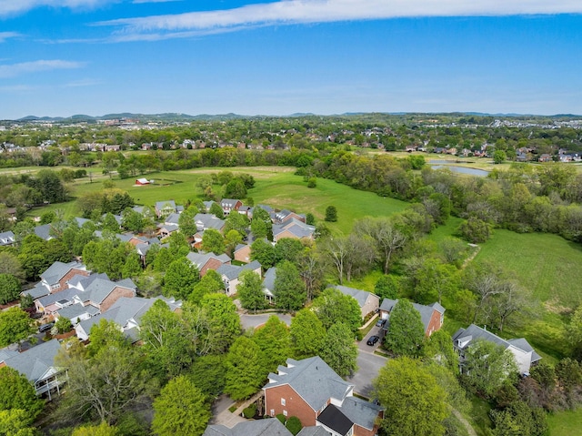aerial view with a residential view and a mountain view