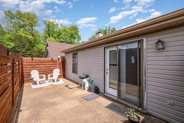 view of patio / terrace with a fenced backyard and grilling area