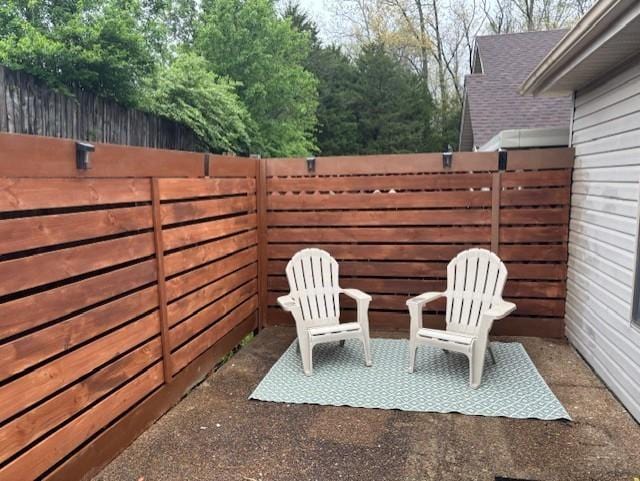view of patio / terrace with a fenced backyard