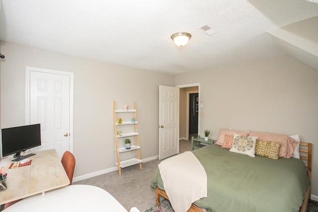 bedroom featuring carpet floors, baseboards, and visible vents