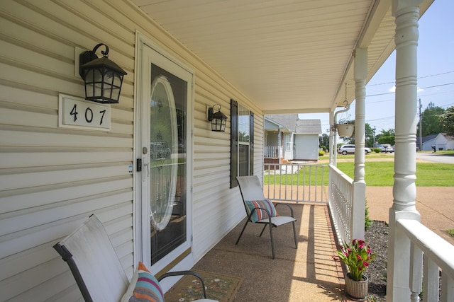 view of patio / terrace featuring covered porch