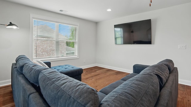 1210 Macey Peri Way, Smyrna, TN 37167 - living area featuring baseboards, recessed lighting, and wood finished floors