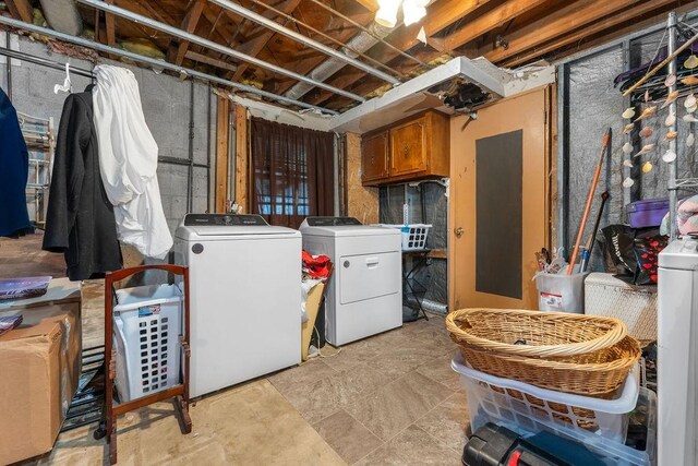 418 Mason Ln, Goodlettsville, TN 37072 - unfinished basement featuring washing machine and dryer