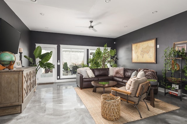 3116 Trevor St, Nashville, TN 37209 - living room with recessed lighting and ceiling fan