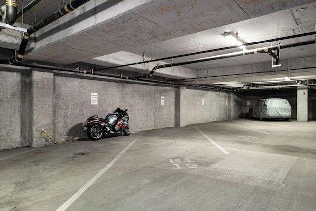 view of parking garage