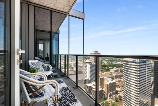 balcony with a city view