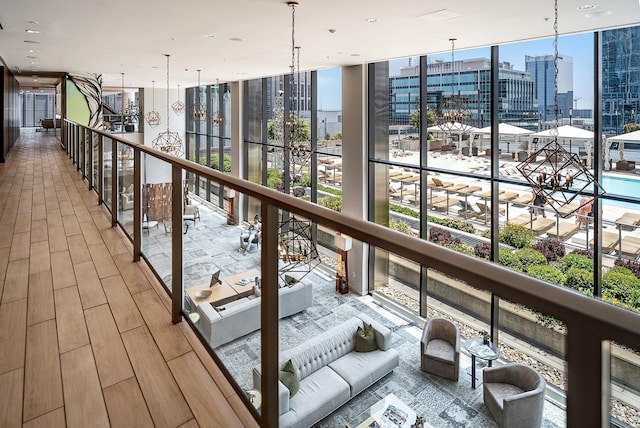 balcony featuring a city view