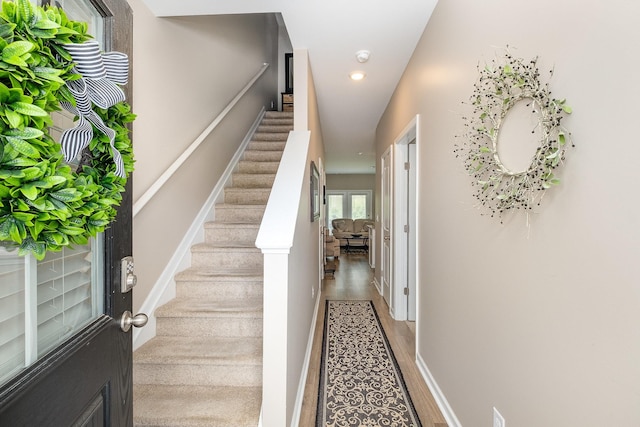 156 Cecil Rd, Lebanon, TN 37087 - staircase with wood finished floors, recessed lighting, and baseboards
