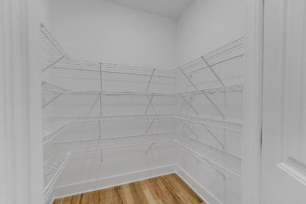 spacious closet with light wood-style flooring