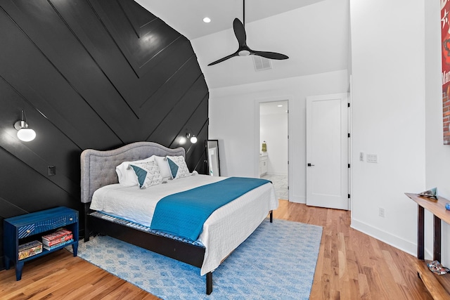 1811 Meridian St, Nashville, TN 37207 - bedroom featuring baseboards, light wood finished floors, ensuite bath, and visible vents