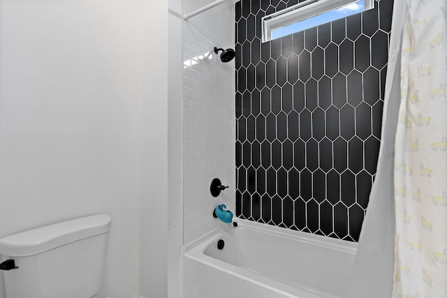 1811 Meridian St, Nashville, TN 37207 - bathroom featuring shower / bath combo with shower curtain and toilet