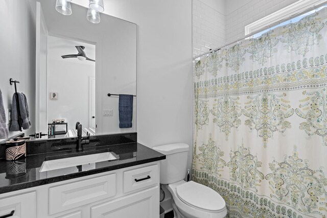 1811 Meridian St, Nashville, TN 37207 - bathroom featuring vanity, curtained shower, and toilet