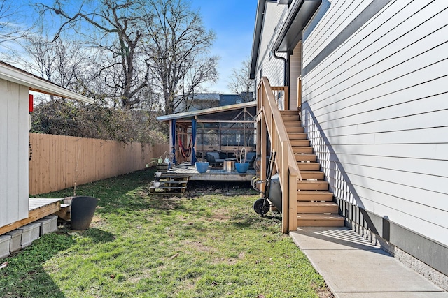 1811 Meridian St, Nashville, TN 37207 - view of yard with fence, stairway, and a deck