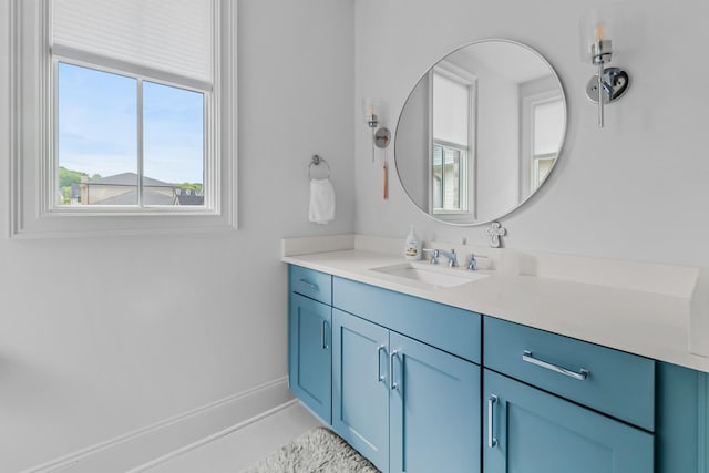 bathroom featuring vanity and baseboards