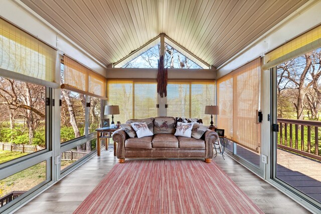 1408 Ridley Dr, Franklin, TN 37064 - sunroom with wood finished floors, lofted ceiling, and an outdoor hangout area