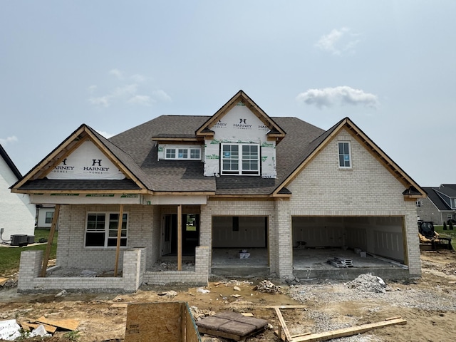 4110 Fargo Ct, Murfreesboro, TN 37127 - property under construction with brick siding, a shingled roof, cooling unit, and a garage