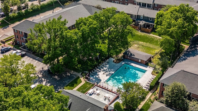 drone / aerial view featuring a residential view
