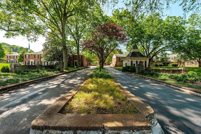 exterior space with curbs