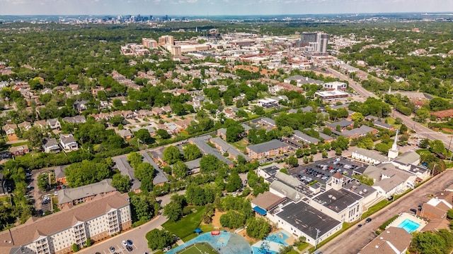 birds eye view of property featuring a view of city