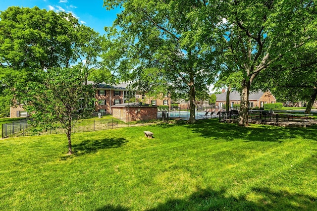 view of yard with fence