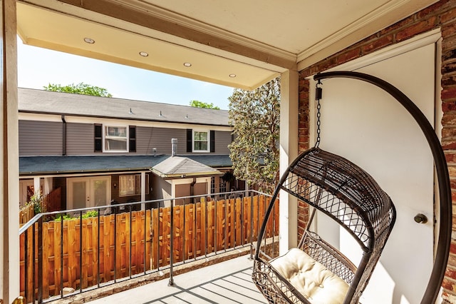 balcony with french doors