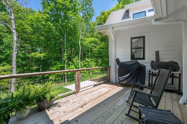 deck with area for grilling
