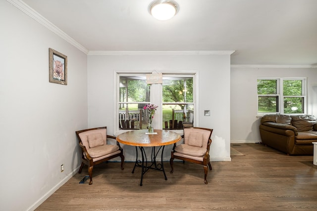 4051 New Highway 96 W, Franklin, TN 37064 - dining area with crown molding, healthy amount of natural light, wood finished floors, and baseboards