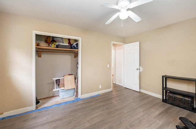 4051 New Highway 96 W, Franklin, TN 37064 - unfurnished bedroom featuring wood finished floors, baseboards, a closet, and a ceiling fan