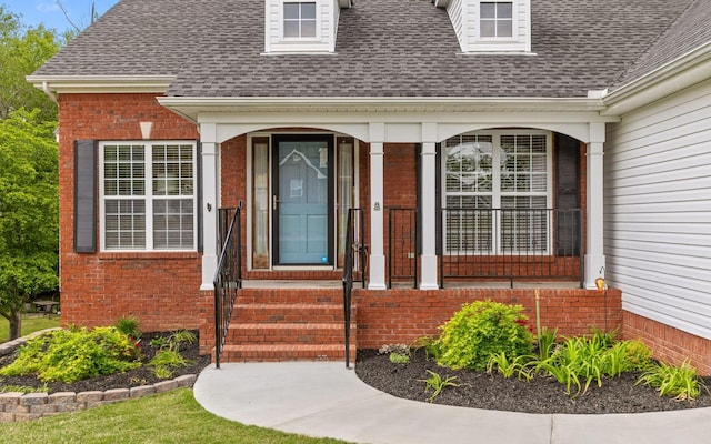 433 Stanford Dr, Flintstone, GA 30725 - view of exterior entry with brick siding and a shingled roof