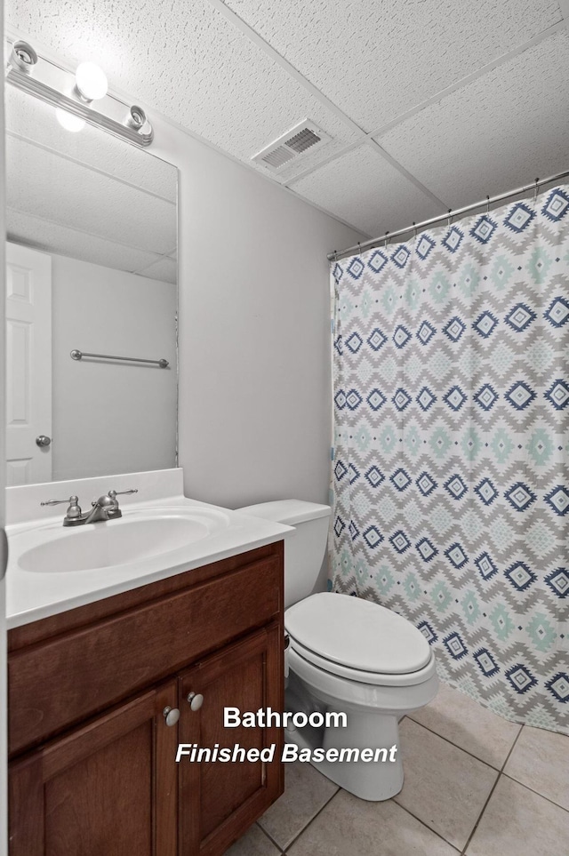 433 Stanford Dr, Flintstone, GA 30725 - bathroom with toilet, visible vents, tile patterned flooring, and vanity