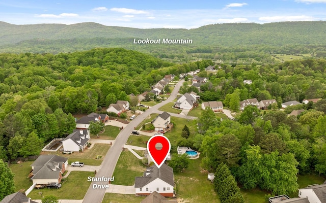 433 Stanford Dr, Flintstone, GA 30725 - drone / aerial view with a view of trees, a mountain view, and a residential view