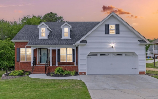 433 Stanford Dr, Flintstone, GA 30725 - view of front of property with roof with shingles, brick siding, a garage, a front yard, and concrete driveway