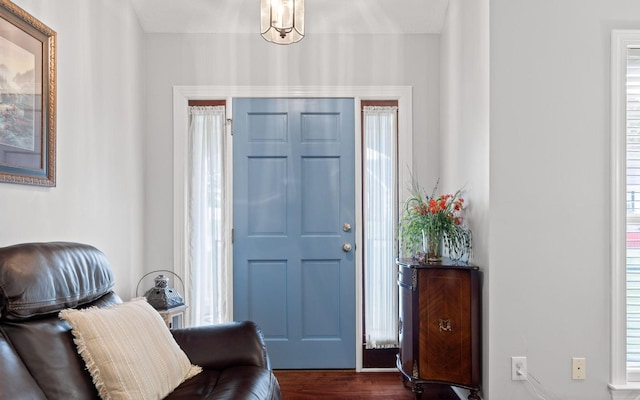 433 Stanford Dr, Flintstone, GA 30725 - foyer featuring dark wood-style floors and a wealth of natural light