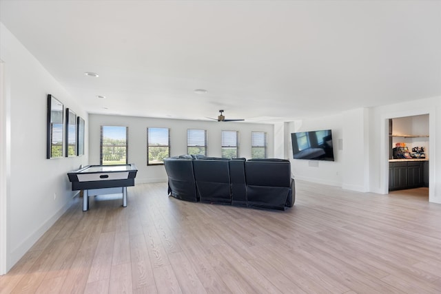 7314 Dug Hill Rd, Bon Aqua, TN 37025 - living room featuring light wood-style floors and a ceiling fan