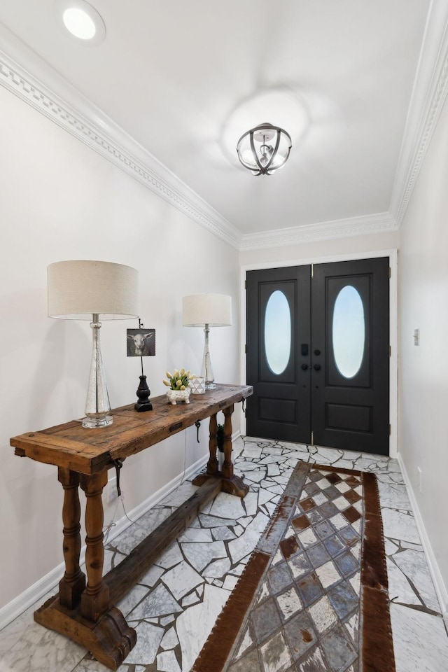 223 Kennett Rd, Old Hickory, TN 37138 - entrance foyer featuring crown molding, baseboards, and marble finish floor