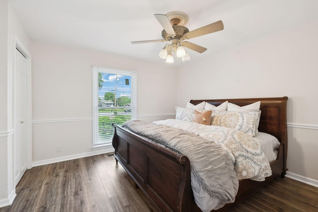 223 Kennett Rd, Old Hickory, TN 37138 - bedroom with baseboards, a ceiling fan, and wood finished floors