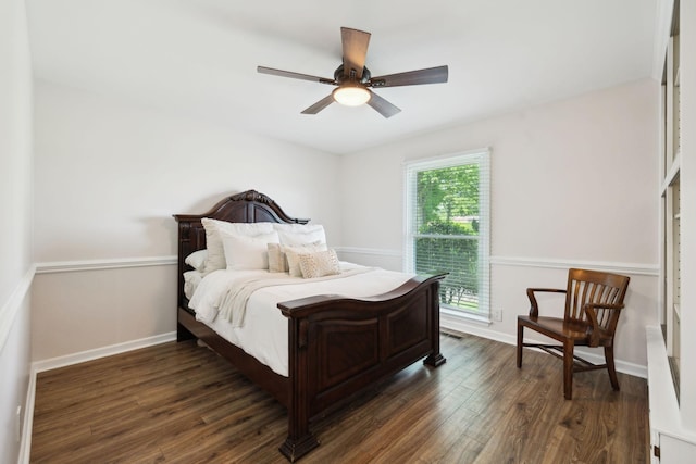 223 Kennett Rd, Old Hickory, TN 37138 - bedroom featuring baseboards, ceiling fan, dark wood finished floors, and visible vents