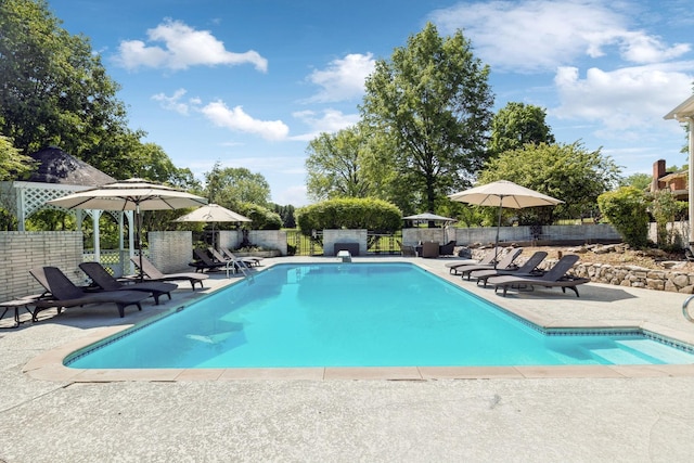 223 Kennett Rd, Old Hickory, TN 37138 - view of pool featuring a patio, a fenced backyard, and a fenced in pool