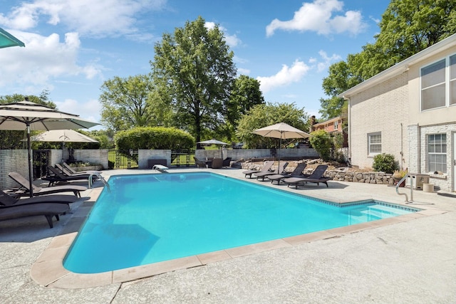 223 Kennett Rd, Old Hickory, TN 37138 - view of pool featuring a fenced in pool, a fenced backyard, and a patio area