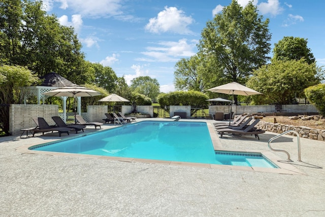 223 Kennett Rd, Old Hickory, TN 37138 - view of swimming pool featuring a fenced backyard, a fenced in pool, and a patio area