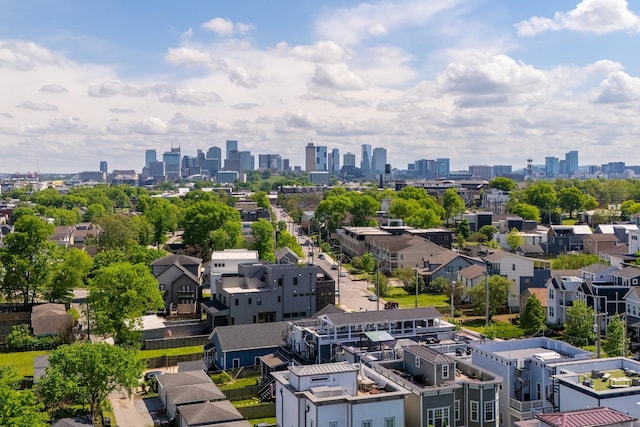 aerial view featuring a city view