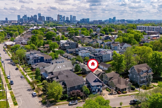 drone / aerial view featuring a city view