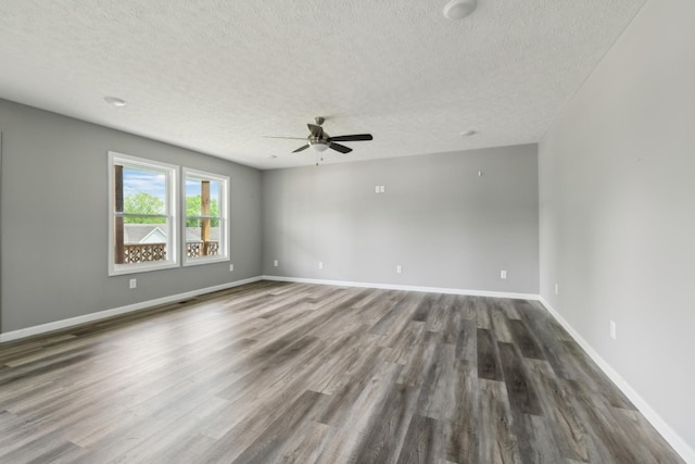 605 Poplar St, Lafayette, TN 37083 - empty room featuring baseboards, ceiling fan, a textured ceiling, and wood finished floors