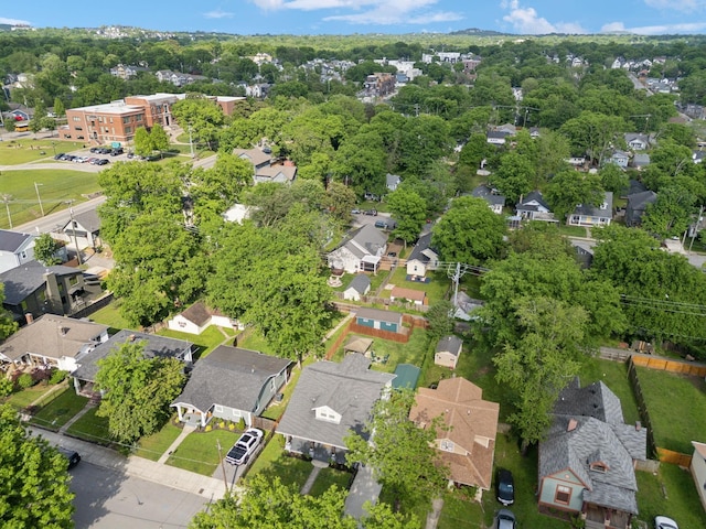 aerial view with a residential view