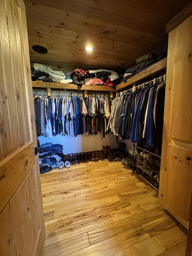 spacious closet with wood-type flooring