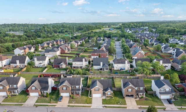 drone / aerial view with a residential view