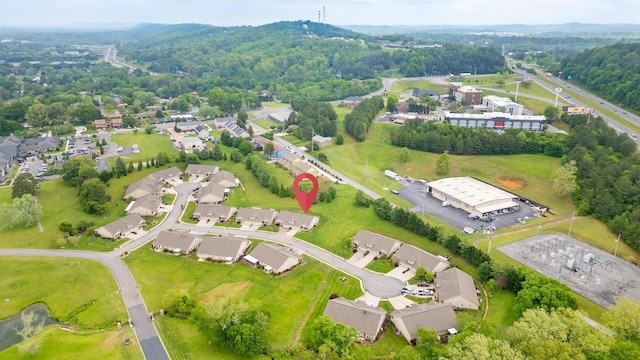 bird's eye view with a residential view
