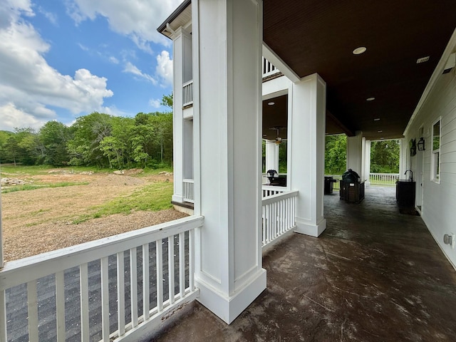view of patio with a porch